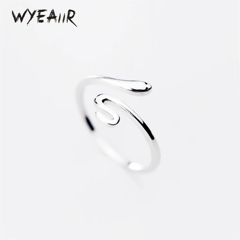 

WYEAIIR 925 Простое милое миниатюрное кольцо из стерлингового серебра в форме змеи с регулируемым размером для женщин, роскошные ювелирные изделия