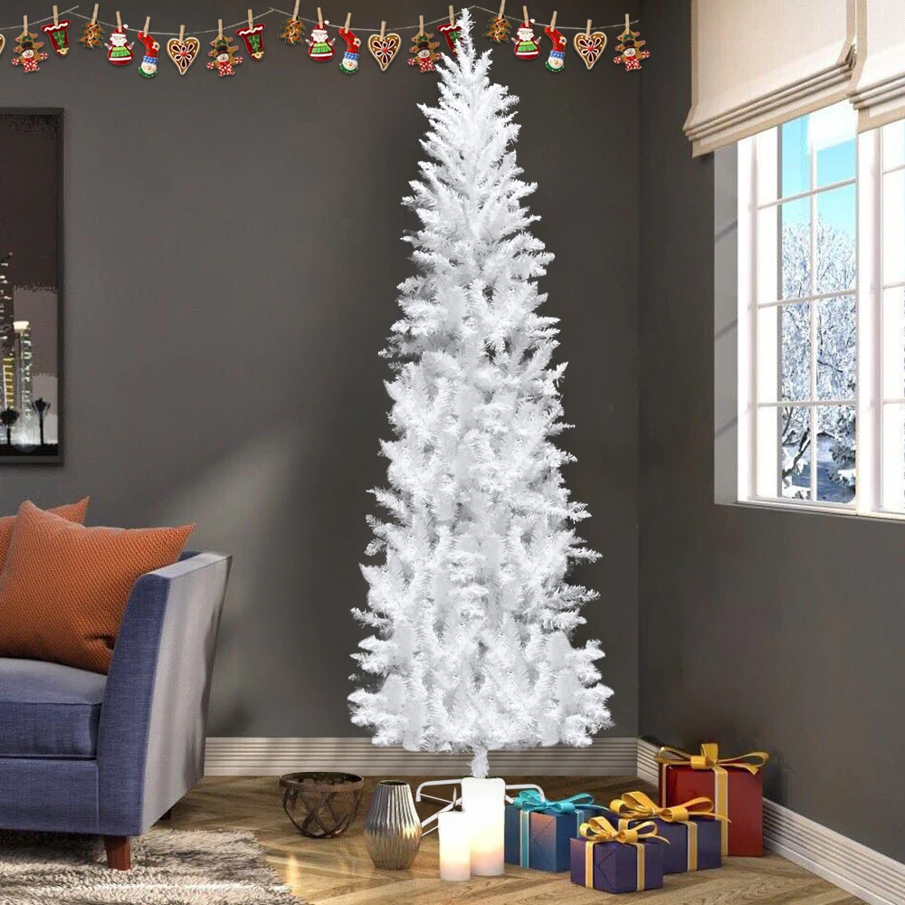 6.5ft Christmas Tree 719 Branches Artificial Christmas Pine Tree With Fiber Optics Without Pine Cones