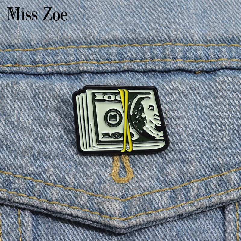 

Creativity Money Enamel Pins Custom Count Money Get Rich Brooches Lapel Badges Funny Jewelry Gift for Friends