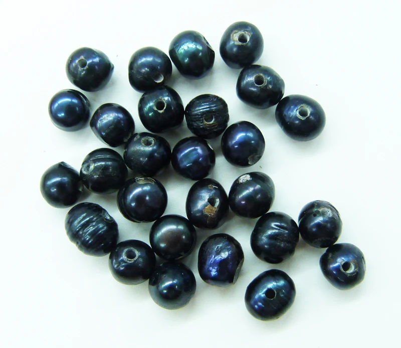 100pcs 10-11mm Natural black Freshwater Pearl  2mm hole DIY hand made pearl