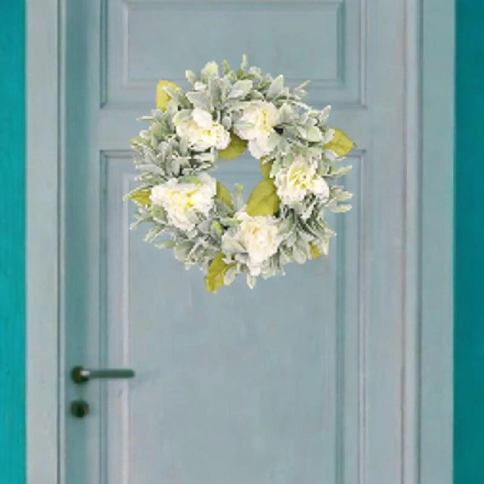 

Artificial Peony Wreath Faux Floral Home Decor 18" Front Door Wreath for Spring Summer Holiday Wedding Farmhouse Indoor Outdoor