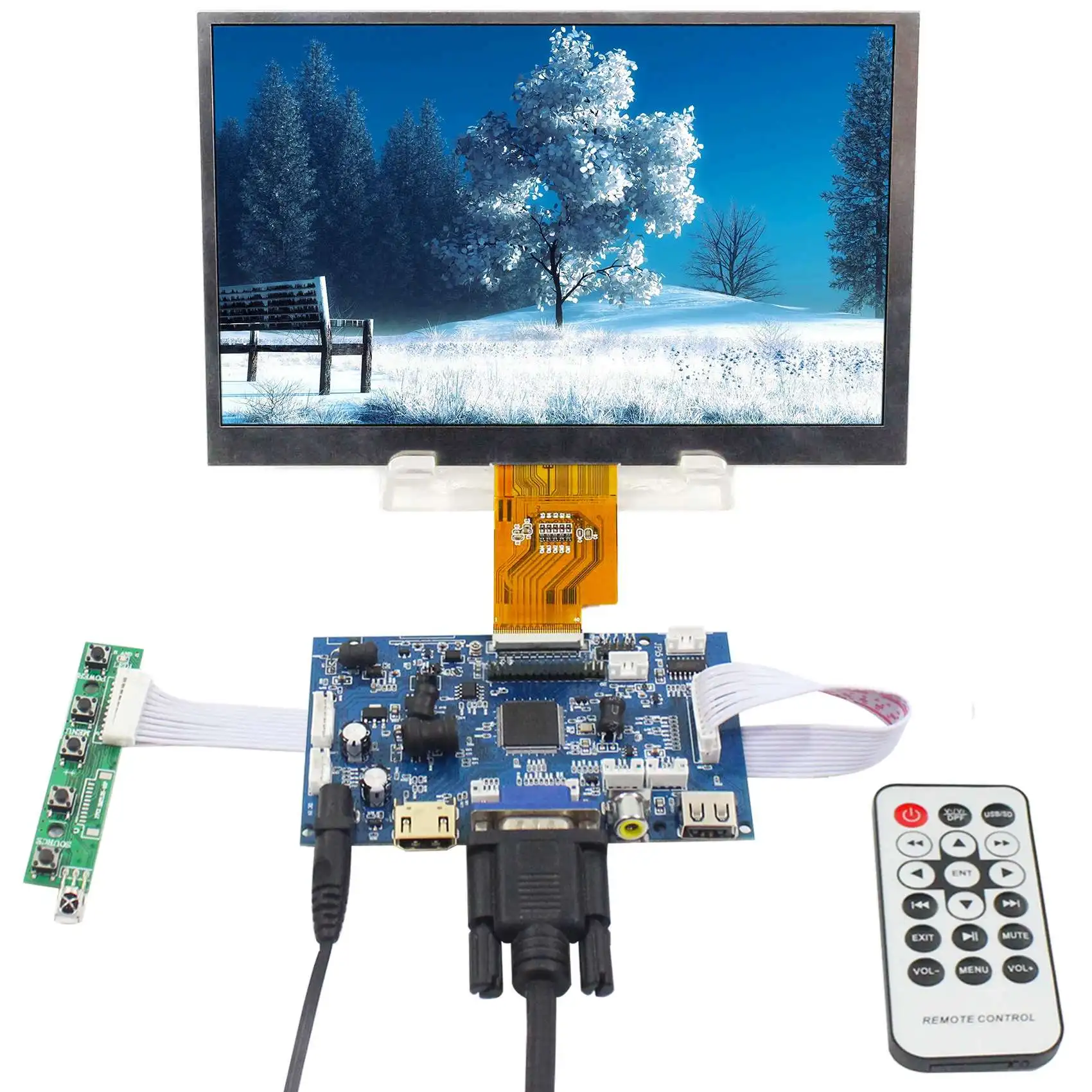 

HD MI VGA AV USB Auto Brightness Controller Board 7 in AT070TNA2 1024X600 LCD Panel