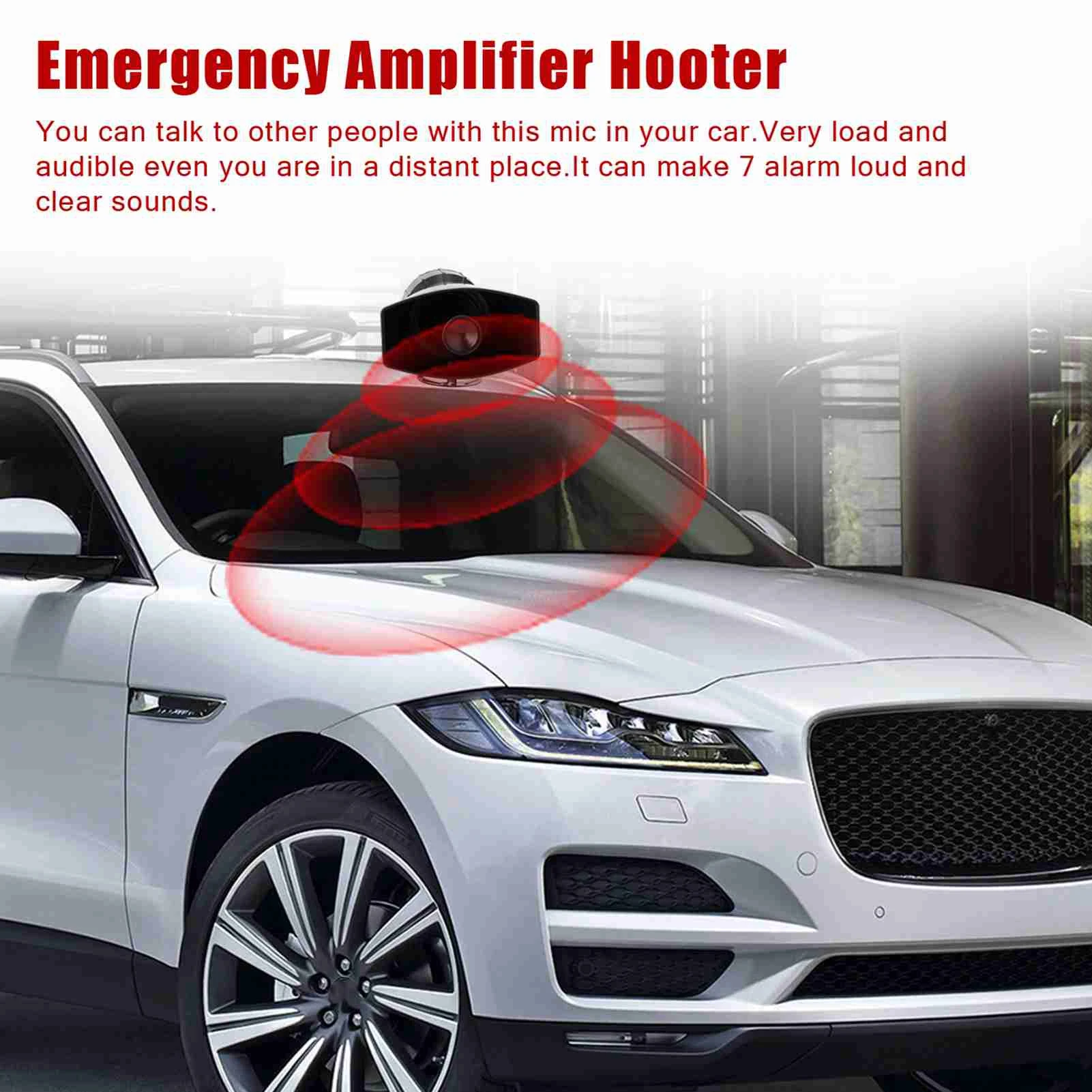 إنذار القرن المتكلم 7 صفارة الإنذار الأصوات 12 فولت 100 واط إنذار سيارة القرن صفارة الإنذار مكبر صوت PA نظام الميكروفون 200dB مكبر للصوت في حالات الطوارئ #2