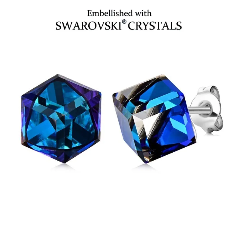 Daisini модные геометрические шпильки для ушей с кристаллами Сваровски для женщин пирсинг модные ювелирные аксессуары современный стиль