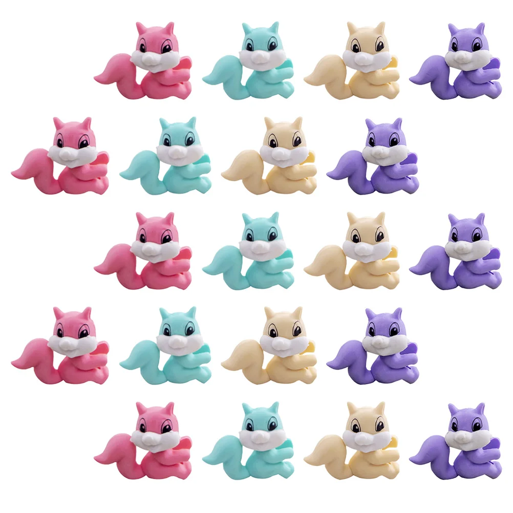 20 Pcs Eraser Kids Erasers for Toy Cartoon Mini Squirrel Toddler Rubber Student