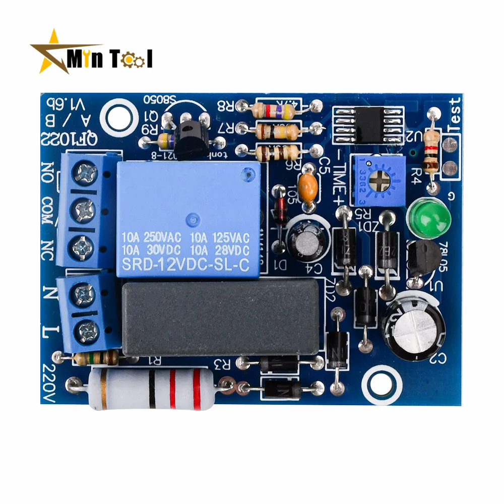 Adjustable 0-10S 10Min 10H 100Min AC 220V Timer Relay Delay Input/Output Delay Off Switch Module Turn Off Board Power Supply