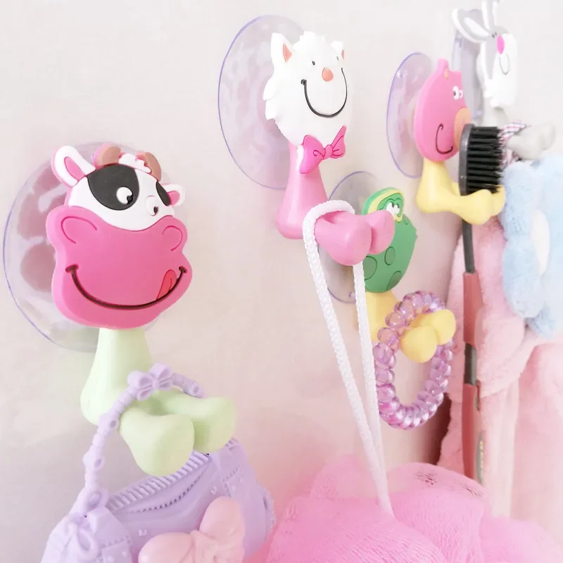 High Quality cute Cartoon sucker toothbrush holder suction hooks bathroom set accessories Eco-Friendly