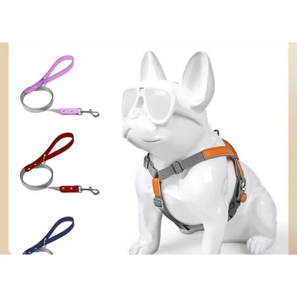 

Pet Chest Strap Leather Dog Pull Large Imitation Lead Rope Nylon Walking Dog Chain Customizable Logo and Simple Dog Portrait