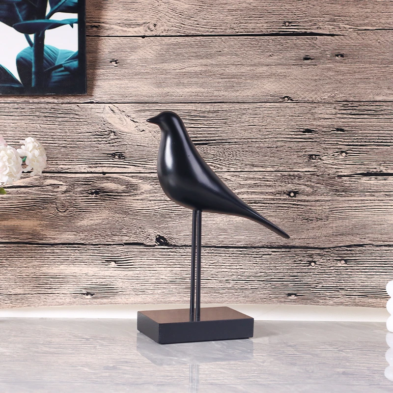 Nordic-Style Bird Sculpture Resin Figurine Bedroom, Living Room, Study, Entryway, Console Table Decorative Ornament - Image 3