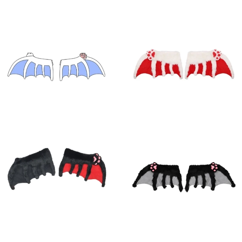 Bat Wing Gloves Devil Girls Halloween Cosplay Props Beast Wing Fursuit Cute Oversized Wing Gloves for Masquerade