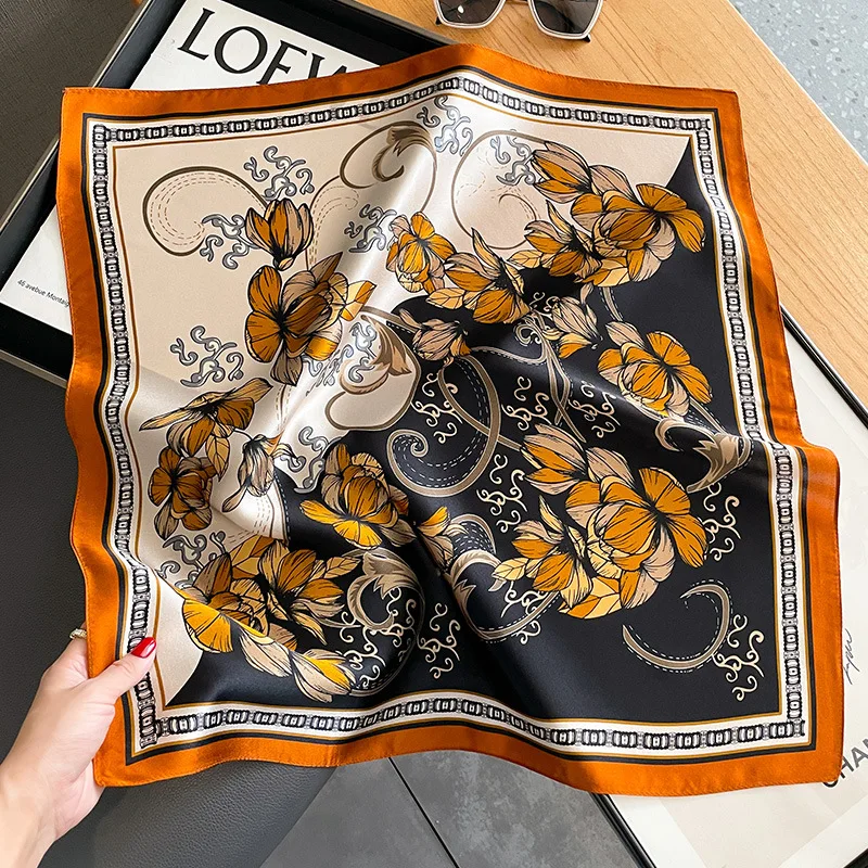 100% Silk scarf Bandana Women Square Scarves Wrap Kerchief Mulberry Spring Fashion Luxury High Quality Headband Hijab Shawls