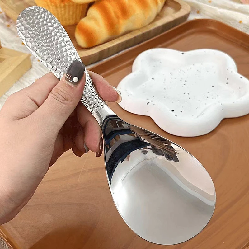 1Pc Stainless Steel Food Spoon Long Handle Rice Pot Shovel Buffet Spoon Utensils Home Kitchen Tool