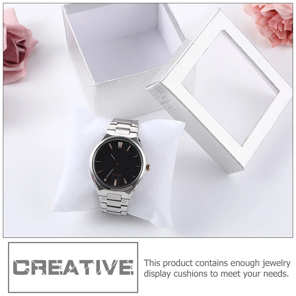 20 Pcs Watch Pillow Creative Bling Boxs Chain Cushions Bracelet Display Jewelry Flannel Pillows (Black White)