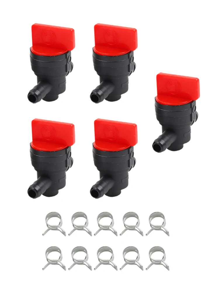 Clip Shut Off Valve Plastic Red Replacement Ride On Mowers Spare Pars Inline Fuel Tap Valve Lawn Mowers Practical