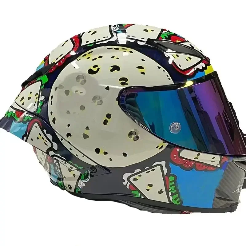 Anguria Pizza GPRR Casco Motocross Motobike Casco spoiler grande Equitazione Casco integrale per moto Scooter Casco Capacete