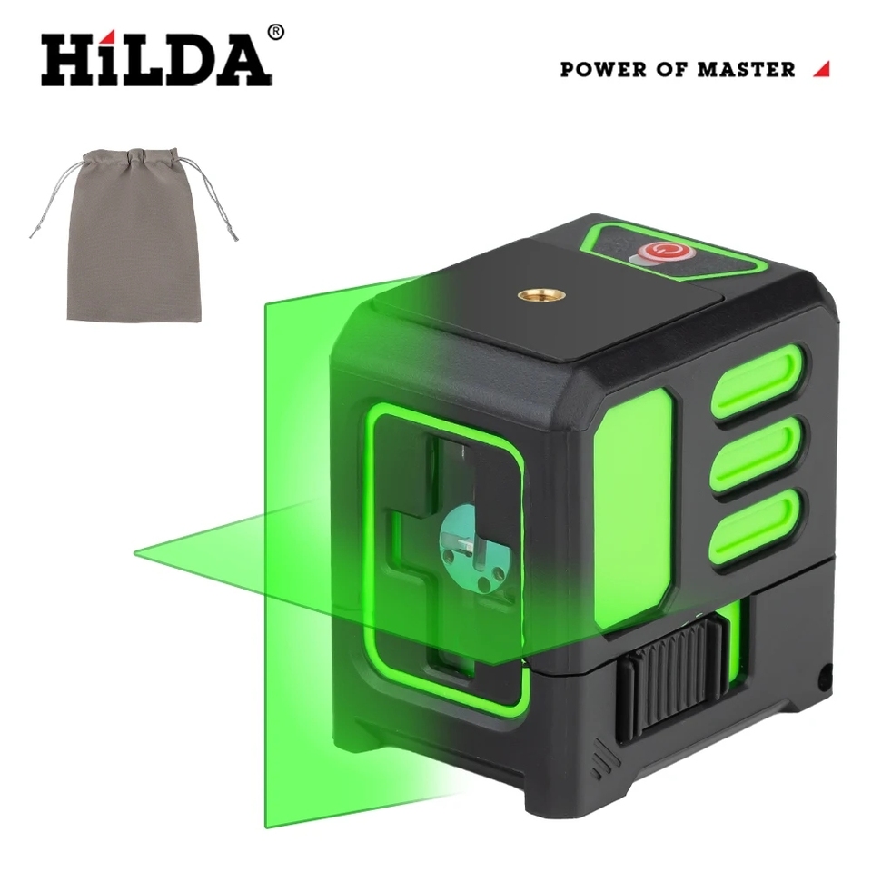  HILDA Laser Level 2 lines/5 Lines 360 Automatic Leveling Level Construction Tool Equipment Green Light Cross Laser Good Gift 