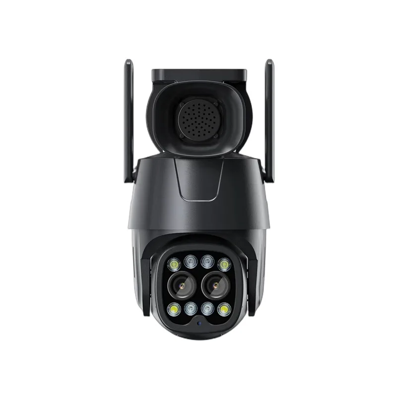 4MP 2K UHD CamHipro APP Dual Lens Full Color Wireless PTZ IP Camera 10X Zoom Far&Short Focal Big Siren Home Security Alarm Cam