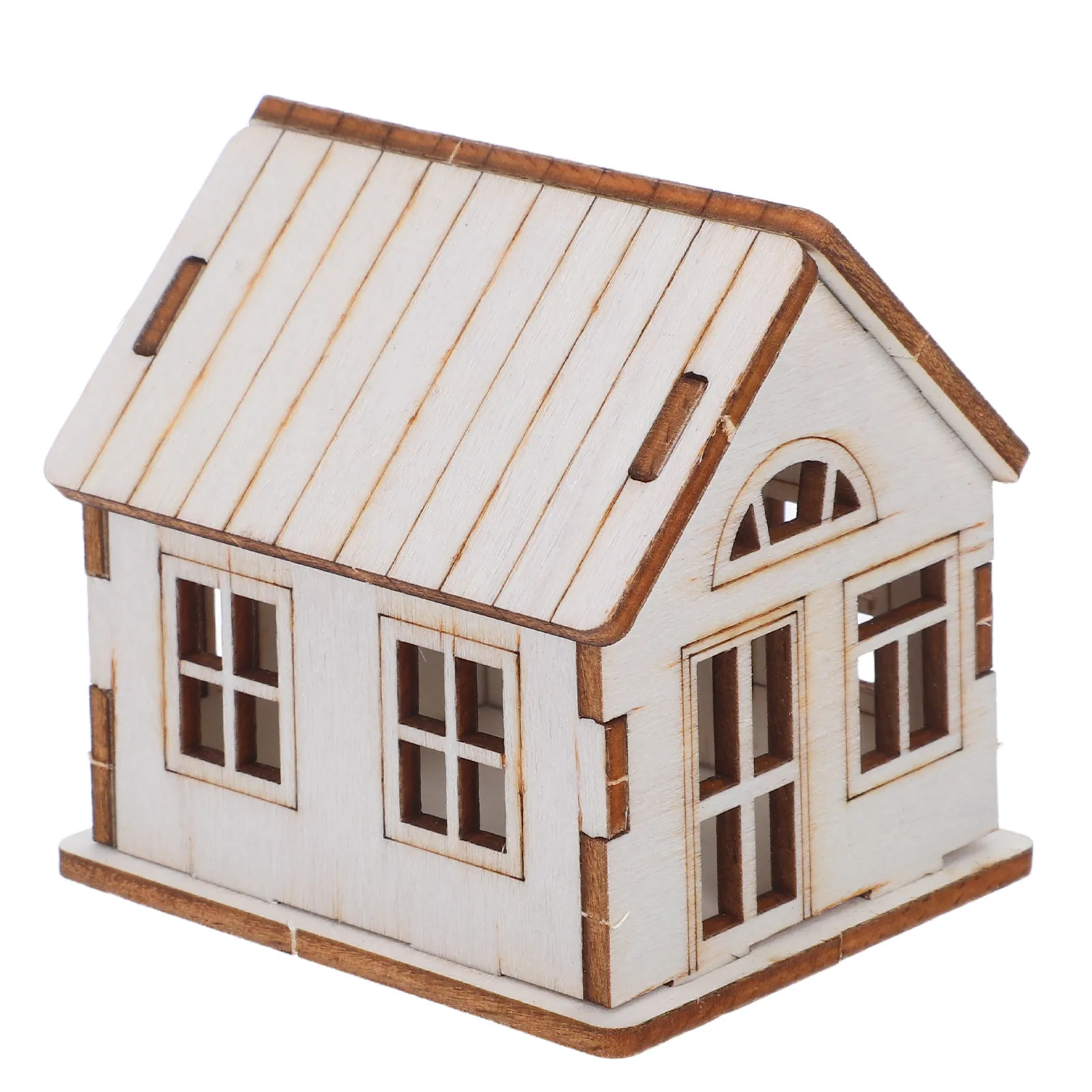 Miniaturowy Drewniany Domek Zestaw DIY 3D Świąteczna Chatka Puzzle Ręcznie Robiony Model do Składania Dekoracja Domu Ozdoba na Biurko do Biura