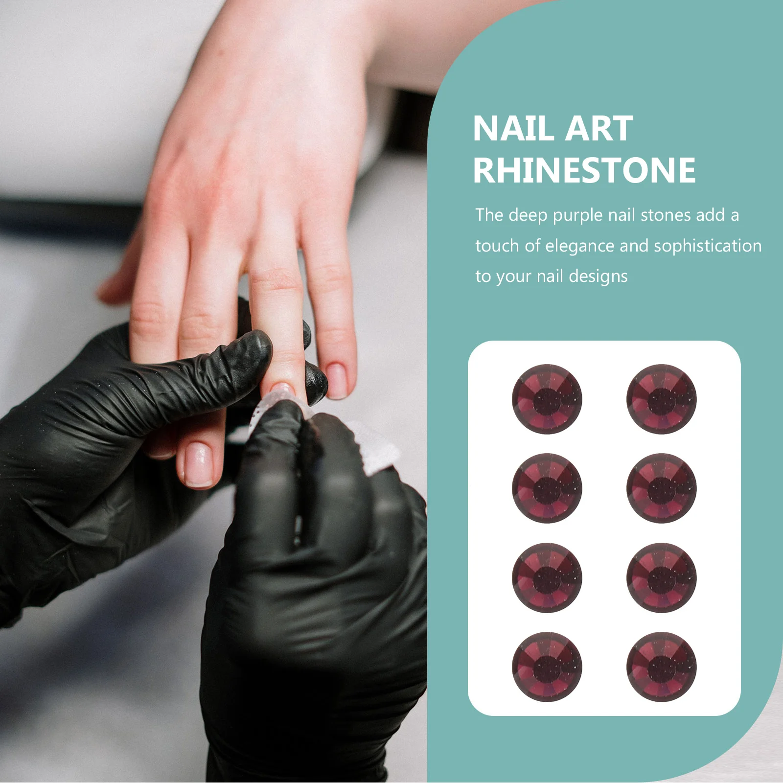 Zestaw 1440 szt. głęboko fioletowych cyrkonii do paznokci, 2,8 mm, płaskie kamienie, błyszczące ozdoby, zestaw do samodzielnego zdobienia paznokci w salonie i w domu.