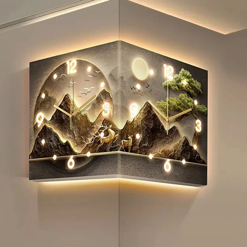 Led Digital Wall Clocks Luxury Restaurant Living Room Art Mural Wall Watch Interior Silent Nordic Relogio De Parede Home Decor