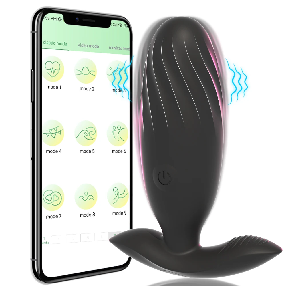 Vibrador Anal con Control remoto por aplicación para hombres y mujeres, tapón Anal con Bluetooth, masajeador de próstata, masturbador femenino,