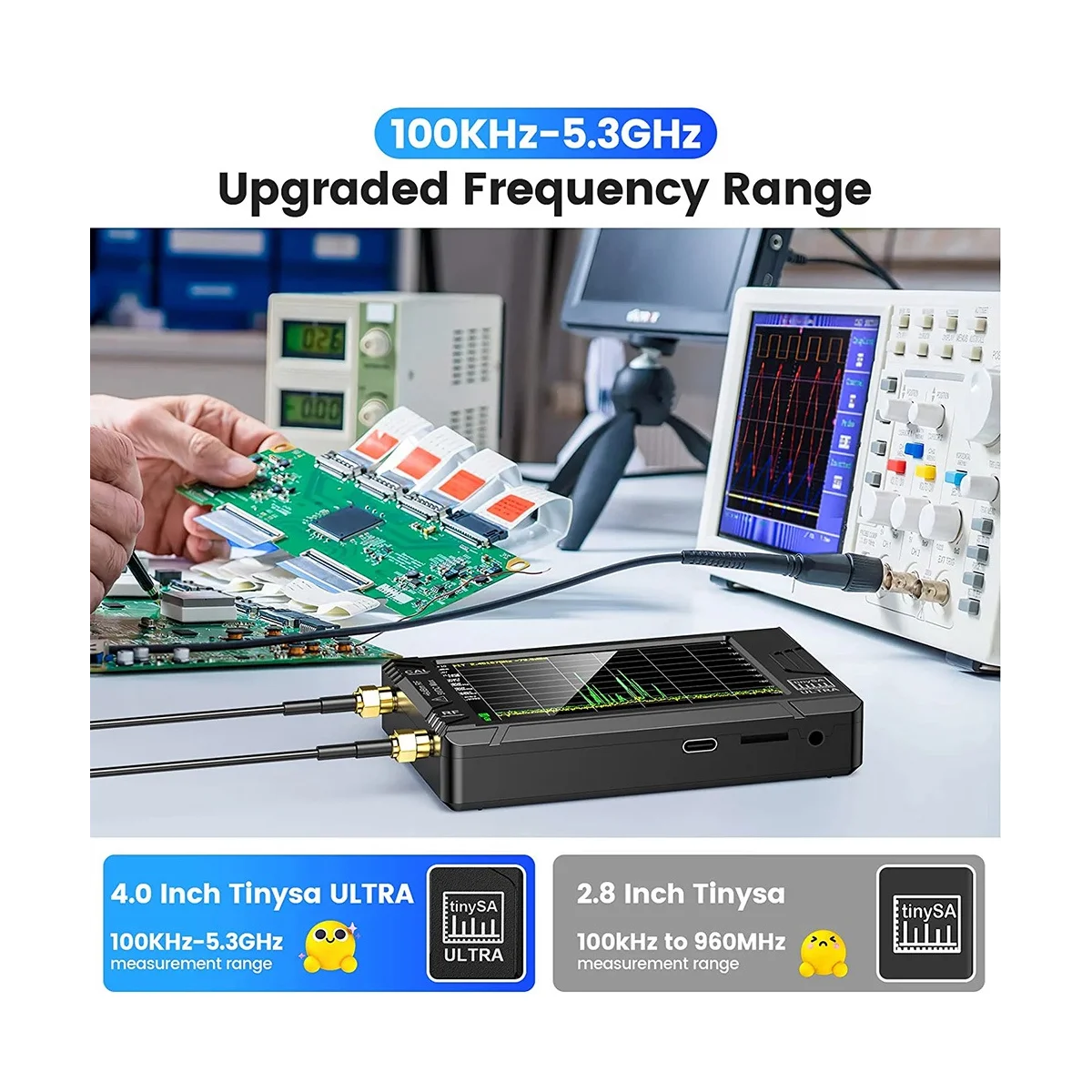 Imagem -06 - Analisador Ultra Espectro Seesi Gerador de Sinal Frequência Minúscula 4.0 100khz a 5.3ghz 100khz a 800mhz