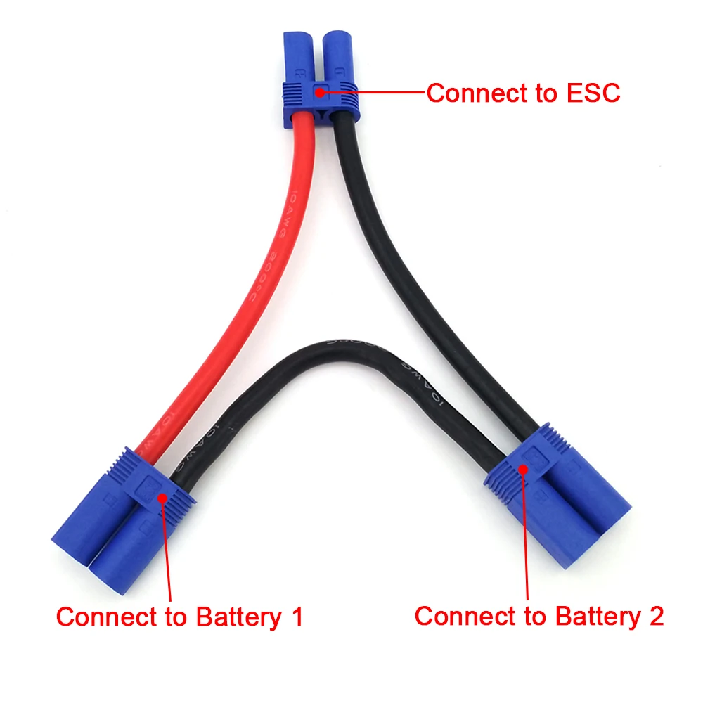 1PC Batterij Serie Verbindingsadapter EC5 Connector 10AWG Kabel Lipo Batterij ESC Connector voor RC Boot Auto Vliegtuig
