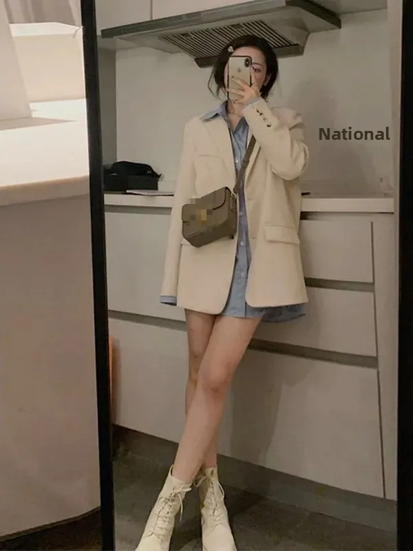 

Loose Casual Women's Suit Jaet Korean Sle Fall 2025 New Arrival Street Sle Small Size Friendly Long Sve