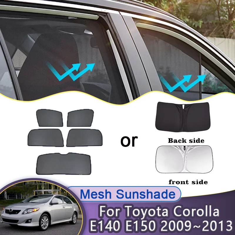 

For Toyota Corolla E140 E150 2009~2013 Car Mesh Sunshade Sunscreen Magnetic Window Sun Visor Curtains Shading Cover Accessories