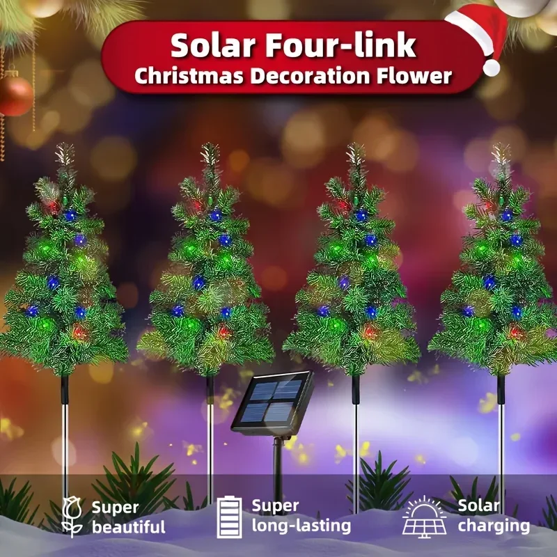 

Solar Christmas Tree Light Outdoor Waterproof Lawn Garden Terrace Porch Landscape Atmosphere Lamp for Xmas Party Decoration Gift
