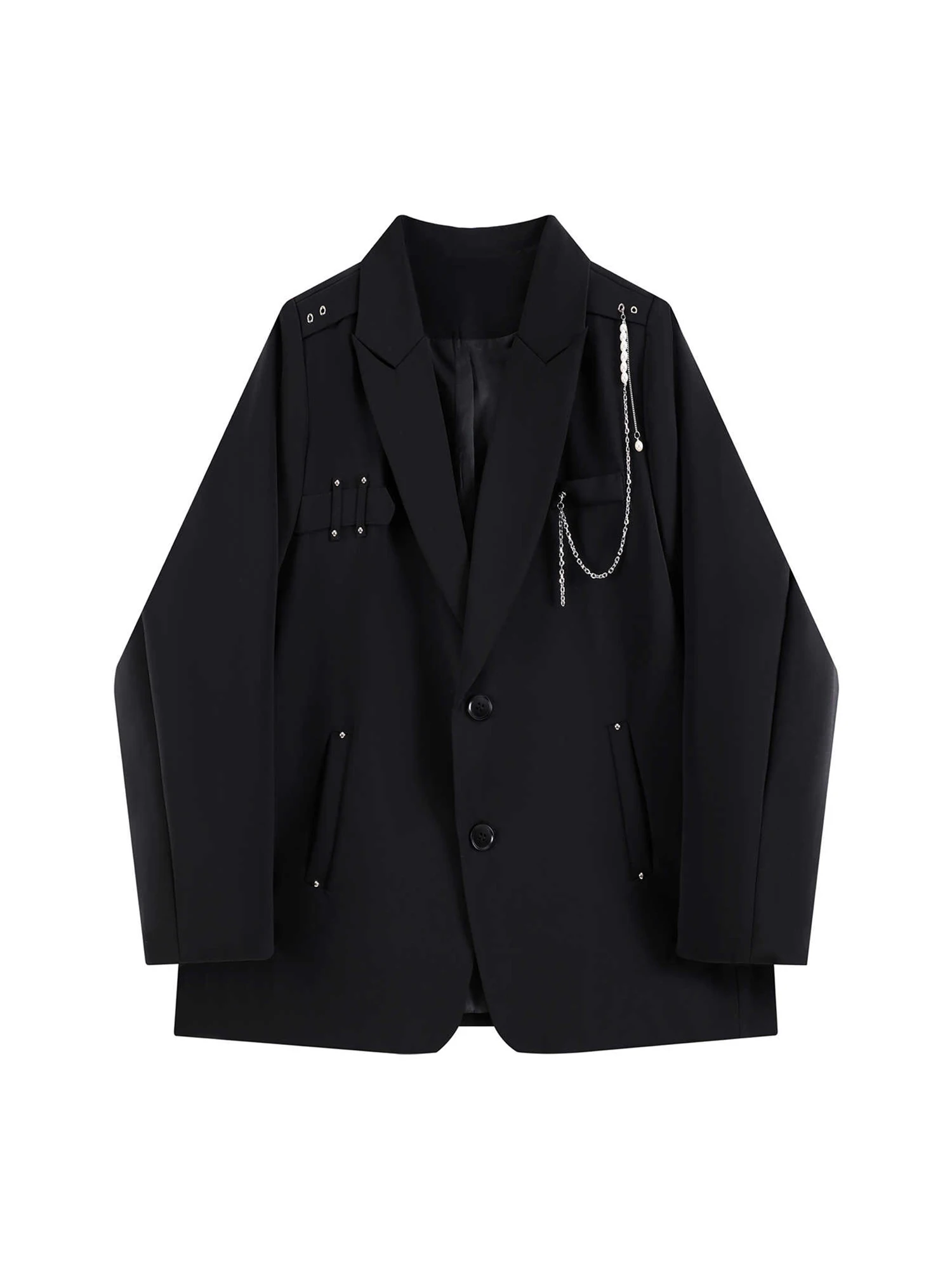 Women's Black Gothic Blazer Coat Vintage Fashion Streetwear Harajuku Long Sleeve Suit Jacket Emo 2000s Outerwear Clothes Autumn