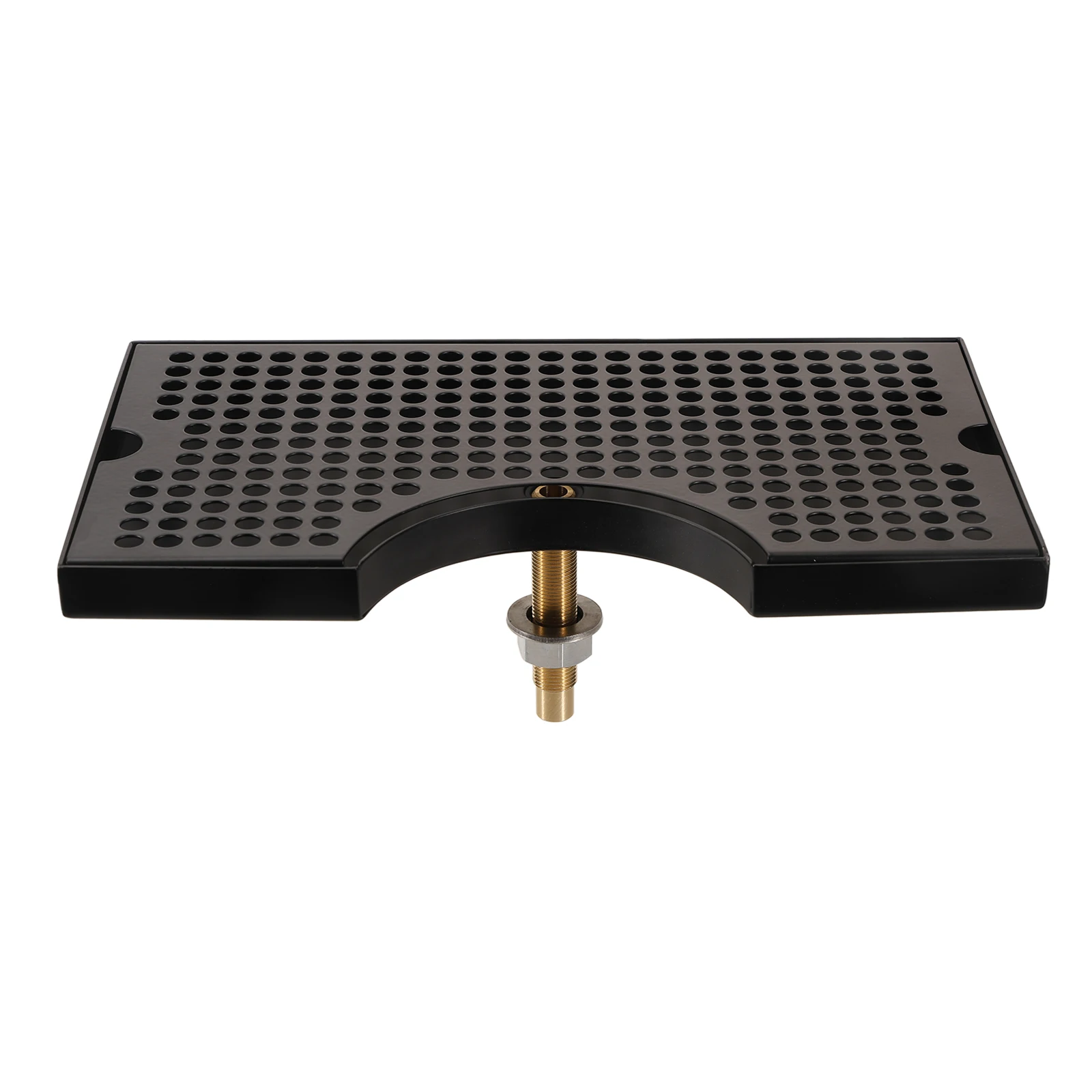 Draft Beer Drip Tray for 3″ Column Stainless Steel Surface Mount Matte Black Center Cut-Out with Drain Reliable Durability