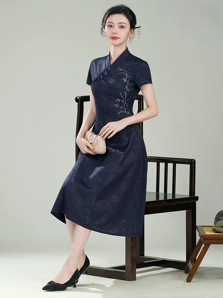 

Xiu Guan Tang Xihua 2025 Summer New Sle Hanfu Collar Embroidered Flower New Chinese Sle National Trend Improved ...