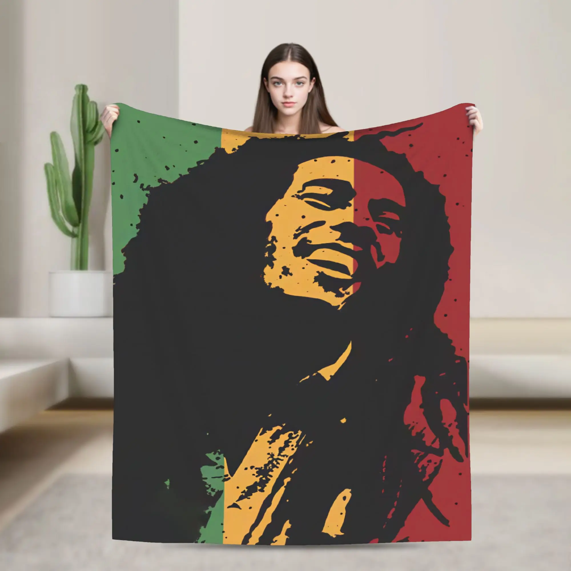 B-Bob M-Marley Singer Flannel Blanket Girls  Warm Comfy Bedding Throws Winter Chair Bedspread Sofa Bed Cover
