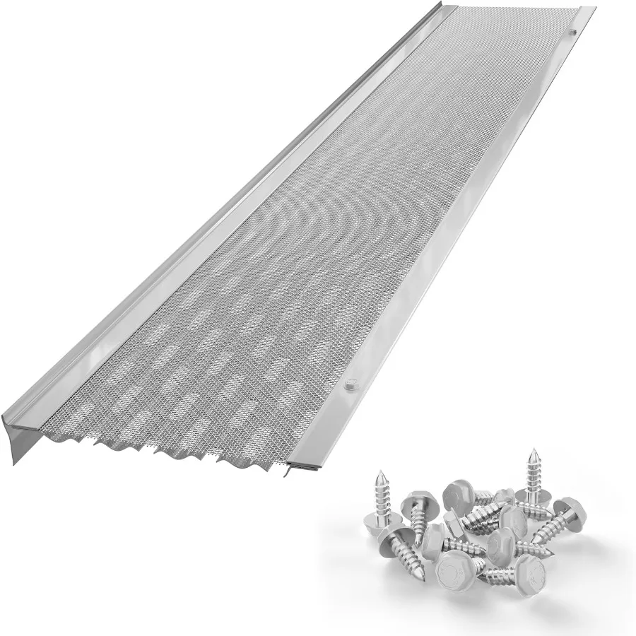 

5-дюймовая система чехлов для желоба для защиты листьев с сеткой из нержавеющей стали, алюминиевые защитные ограждения для желоба, листья подрядника, 48 футов