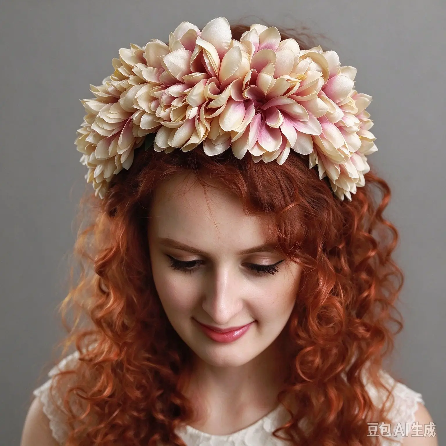 Large Flower Headband Women Floral Crown Simulation Silk Flower Hair Hoop for Wedding Travel Party Photo Props 5