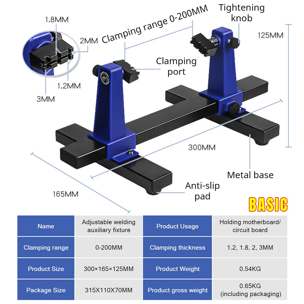 Circuit Board Welding Repairing Disassembly Fixture Adjustable MotherBoard Holder 360° Rotation MainBoard Clamp Soldering Iron