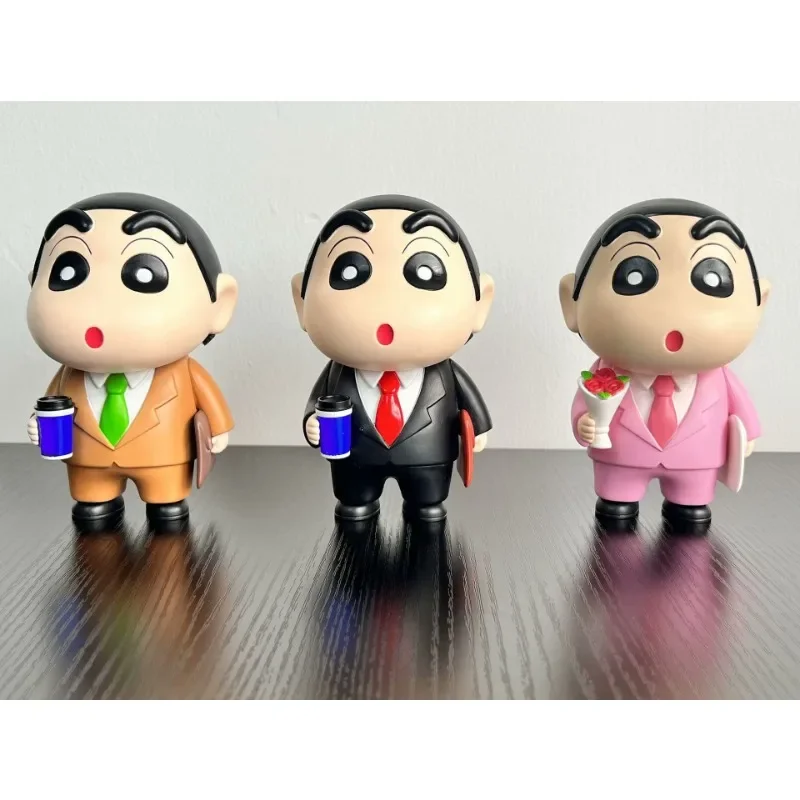 Crayon Shin-chan Nohara Shinnosuke office worker worker holding flower Shin-chan anime hand model ornaments