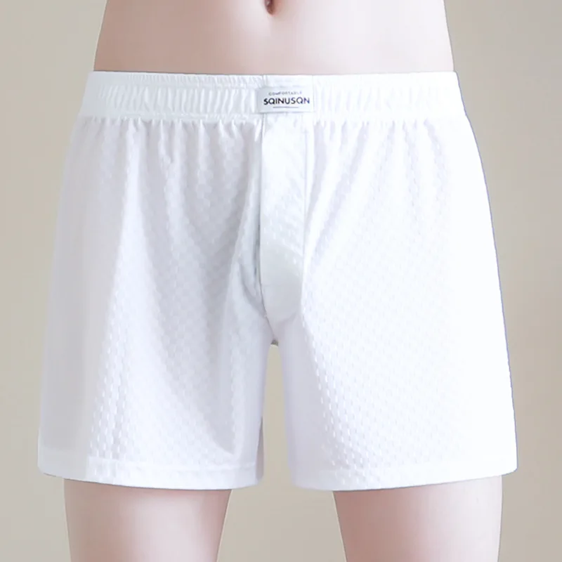 Zomer Koel Ijs Zijde Pijl Broek Mannen Dun Ondergoed Losse Ademende Homewear Sport Onderbroek Jeugd Grote Maat Boxershorts