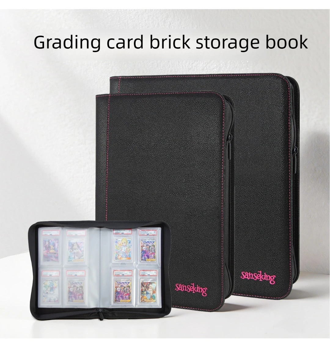 Sanseking 4/6-Grid Card Storage Album, Fits Graded Slabs Card Protectors, Compatible with Pokémon, Yugioh & Sports Trading Cards