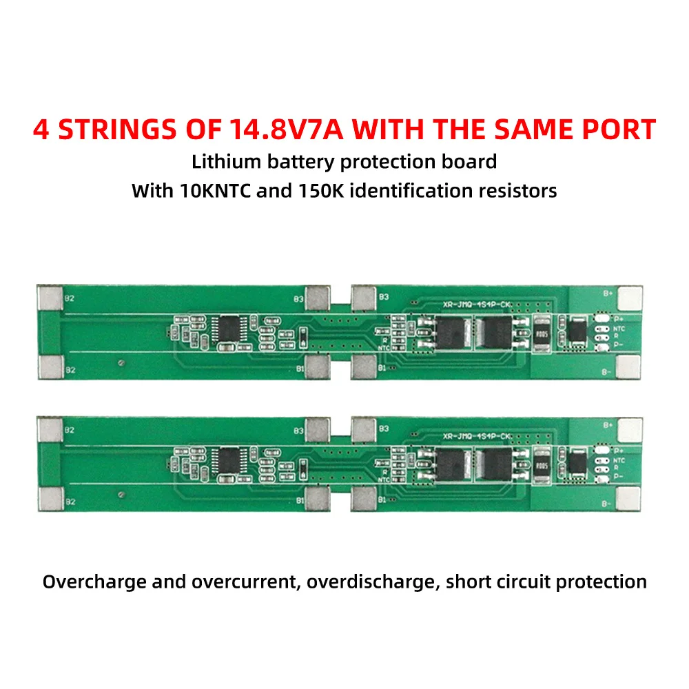 BMS 4S 7A 14.8V 18650 Lithium Battery Protection Board Same Port with Balance Circuit Charger Board Short Circuit Protection