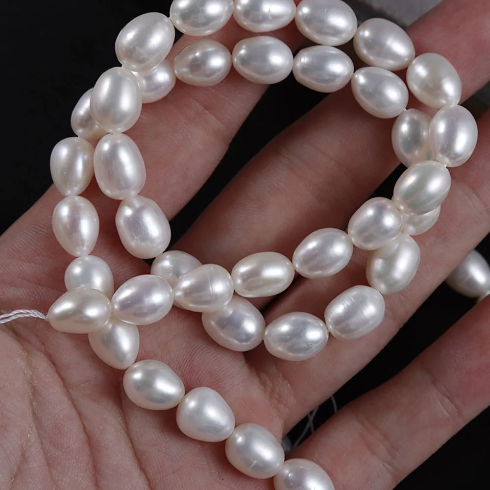 

AAAAA 8mm Flawless Higher Quality Natural Freshwater Pearl Rice Shape Loose Beads for Jewellery Making DIY Necklace Accessories