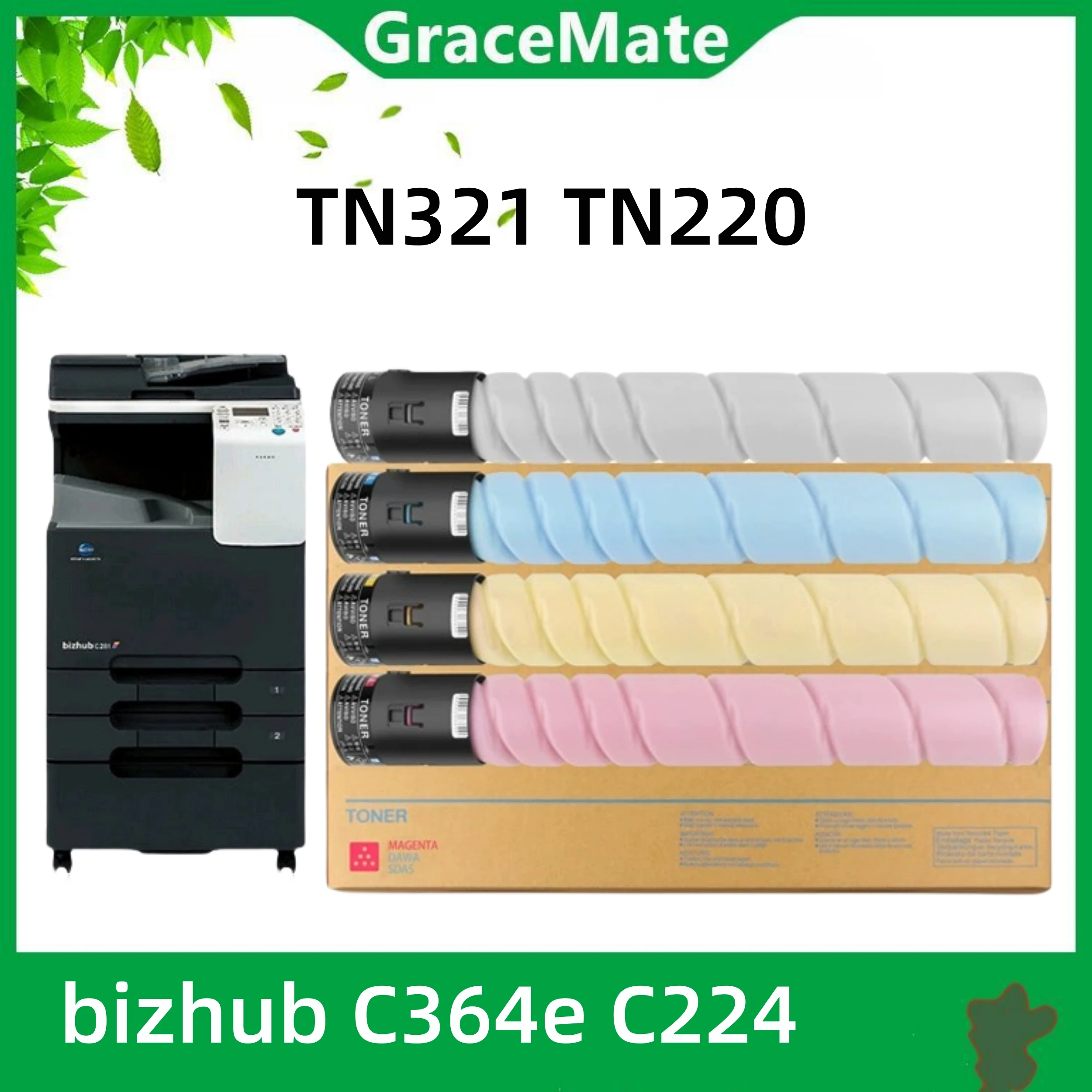 

Compatible 1PCS Color Toner Cartridge Bizhub C224 C284 C364 C7822 C7828 for Konica Minolta Powder 224 284 364 TN220 TN221 Tn321