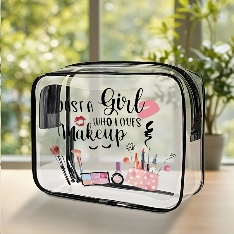 Stylish Large Capacity Pvc Makeup Bag with Zipper Closure High Quality Travel Toiletry Organizer Lightweight for Women Gifts