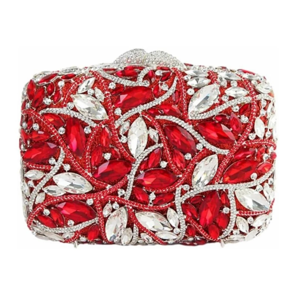 

Красный/белый большой камень с кристаллами вечерние сумки WHTUOHENG Роскошные женские хрустальные свадебные сумочки Дизайнерские клатчи с бриллиантами Кошельки