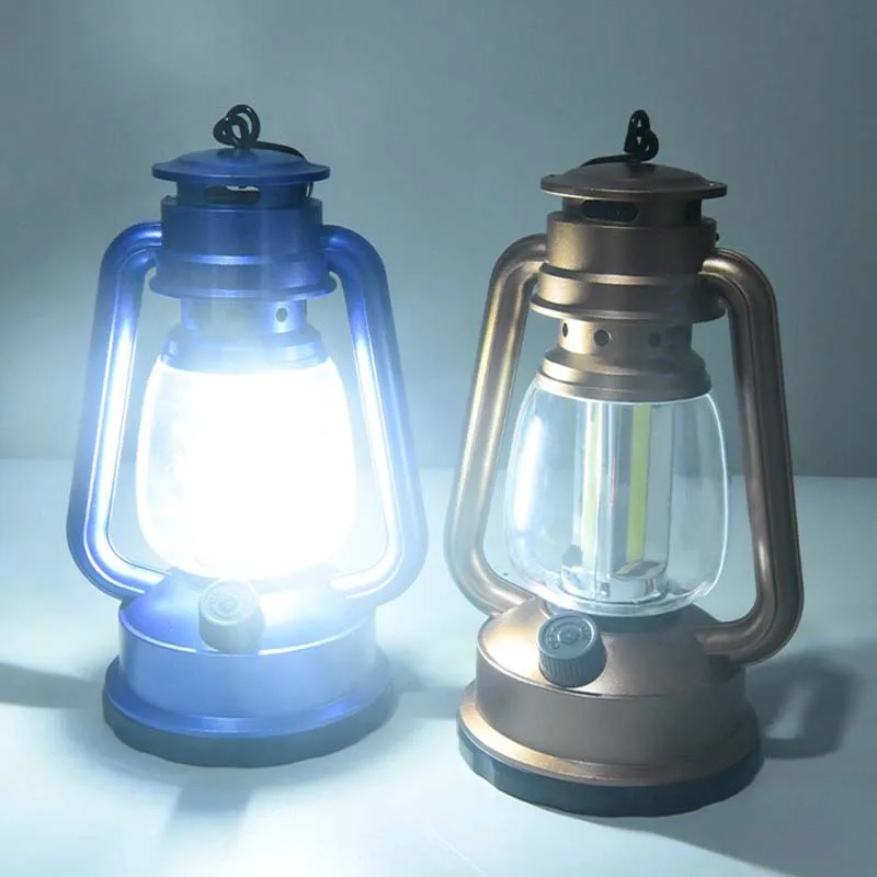 Retro Portable Camping Lantern Dynamic Flame Atmosphere Light Battery Powered LED Table Lamp USB-C Charging Emergency Lighting