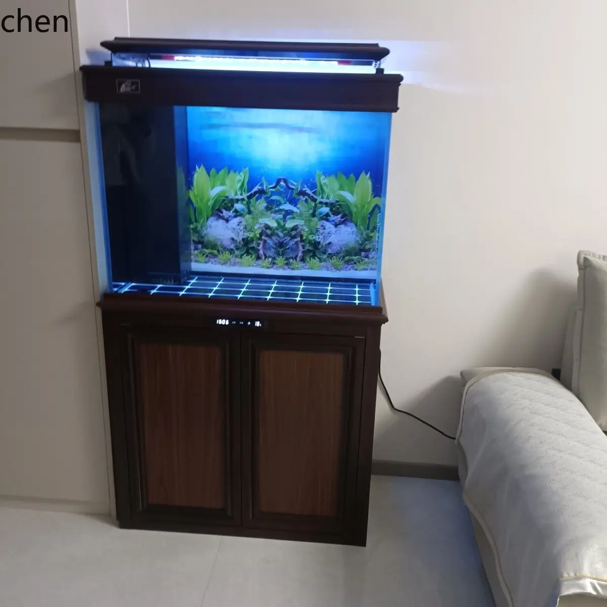 

DSA living room household small and medium bottom filter household gold crystal five-wire ultra-white floor smart fish tank