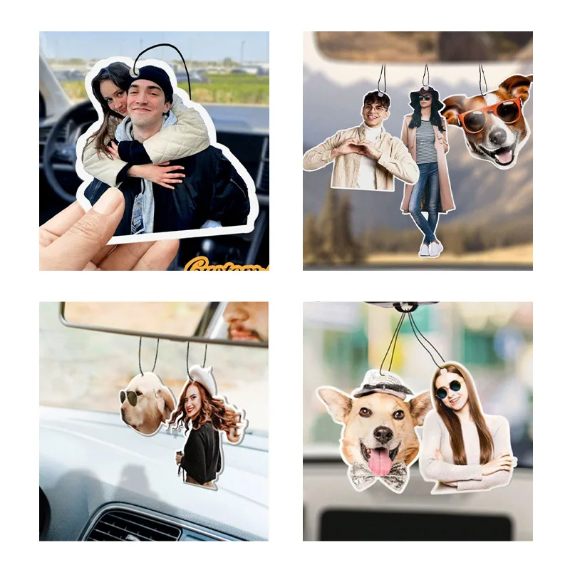 

Милый фото индивидуальный автомобильный зеркало заднего вида, кулон, брелок для пар, семейное изображение, персонализированный брелок для украшения салона автомобиля
