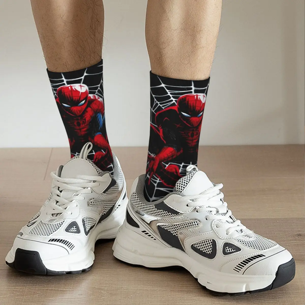 Superhero Spider Man Merch Socks Compression High Quality Crew Socks Warm for Unisex Birthday Gifts Idea