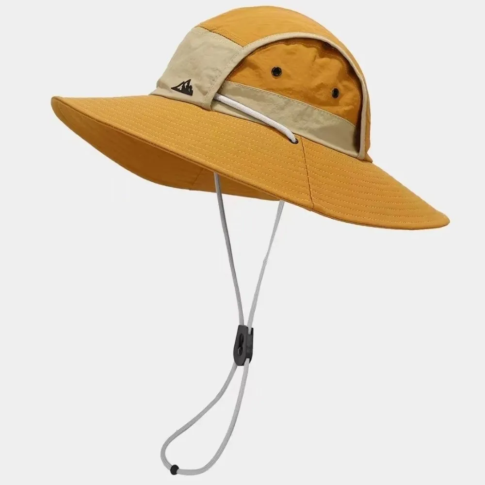 Unisex Large Brim Fisherman Hat Quick Drying Breathable Sun Protection Hat Lightweight Foldable Visor Cap